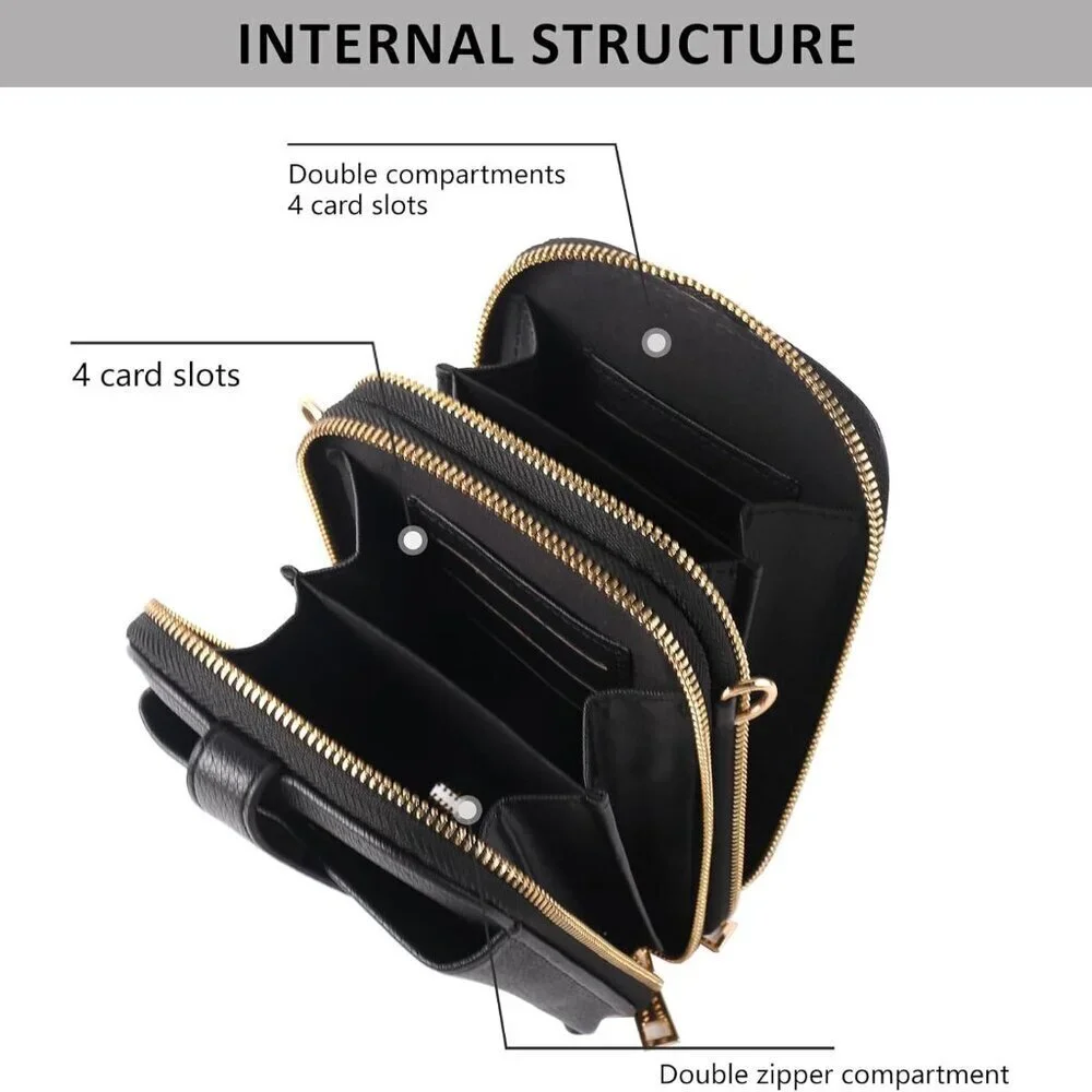 Small Faux Leather Crossbody Bag Women Travel Phone Wallet with Card Slots